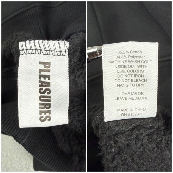 Pleasures Now Hoodie Mens Large L Black Neural Embroidered Fleece Sweatshirt 1 - Picture 9 of 11